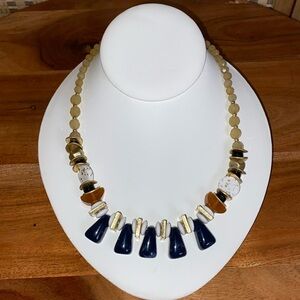 Everri Beaded Statement Necklace Glass Stone Acrylic 18" NWOT